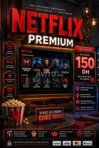 Netflix Premium 1 An 150 DH Seulement Garantie 100%