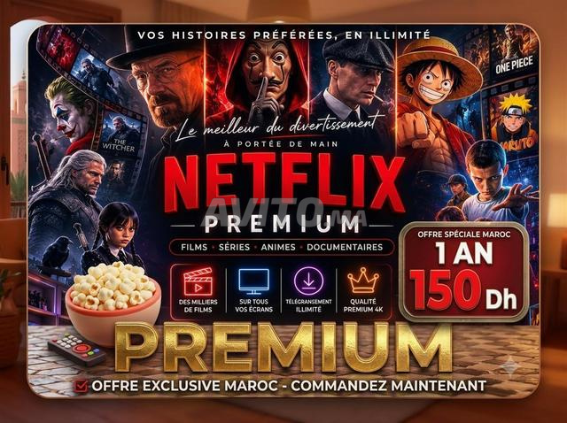 Netflix Premium 1 An 150 DH Seulement Garantie 100