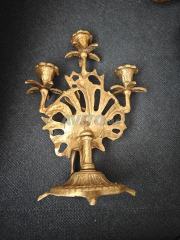Chandelier Candelabre à 3 Branches cuivre vintage - 2