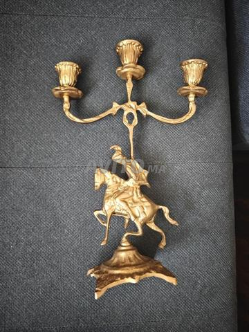 Chandelier Candélabre cuivre Cavalier et Cheval - 2