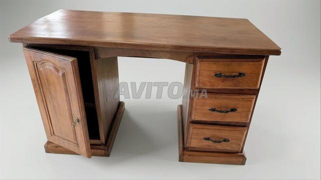 Bureau en bois massif (Iroko) - 2