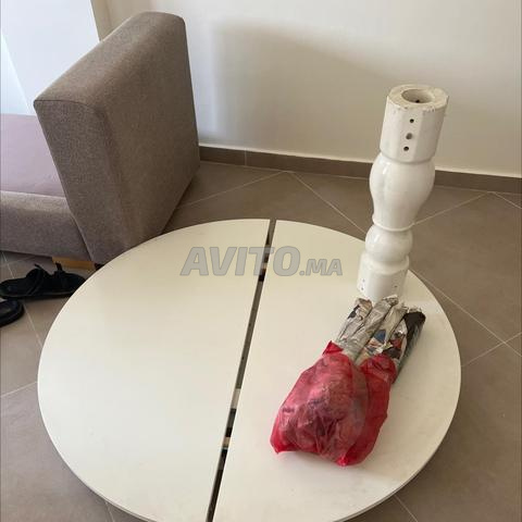 طاولة مستديرة بيضاء قابلة للتمديد - 2