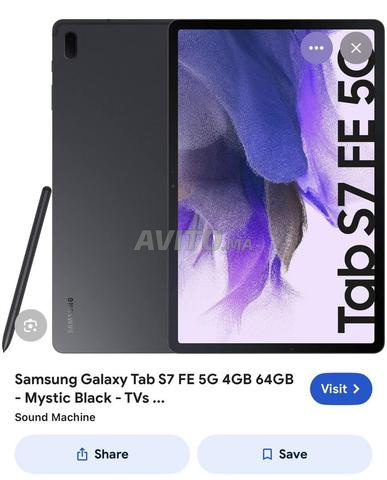 Tablette Samsung S7 FE avec une petite fissure sur l'écran