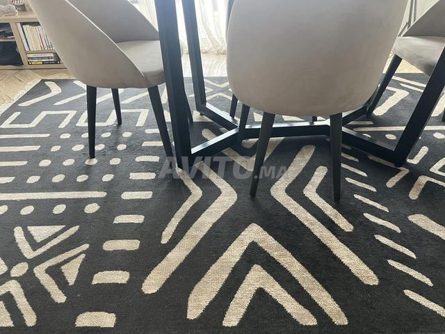 Grand tapis design noir et écru – 200 × 290 cm - 2