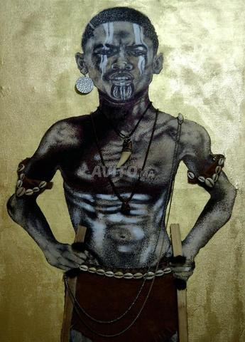 لوحة فنية "المحارب الأفريقي" 161×51 سم