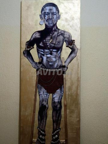 لوحة فنية "المحارب الأفريقي" 161×51 سم - 2