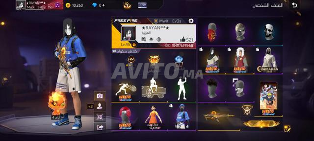 Compte Free Fire à vendre