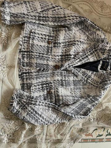 Veste élégante en tweed pour femme, blanc et noir – excellent état - 2