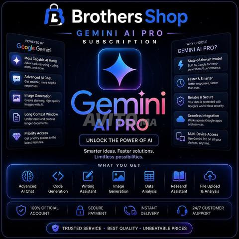 Gemini AI Pro اشتراك شخصي لمدة سنة