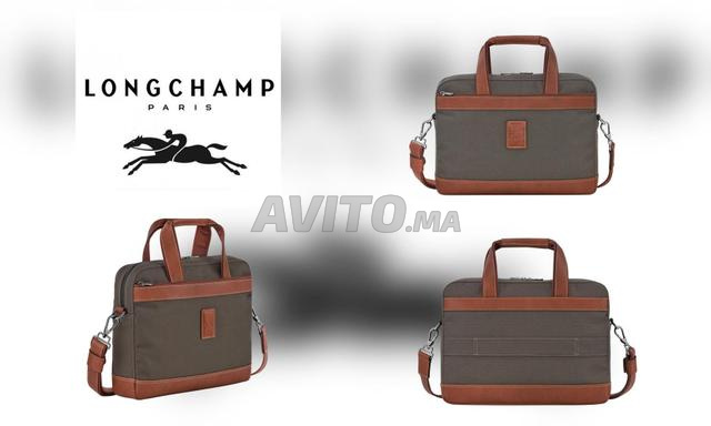 LONGCHAMP Sacoche PC / Porte-Documents Cuir/Toile - 2