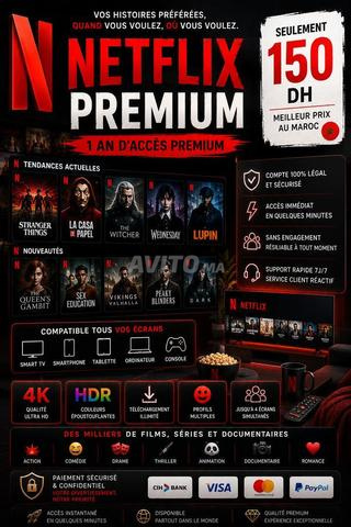 Netflix Premium 4K Garanti 1 an