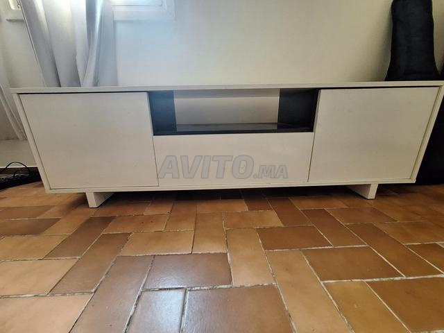 Meuble TV blanc 150×40×40 - 2