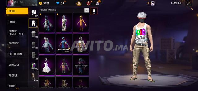 Ancien compte Free Fire 300 poitrine 2 armes evo - 2