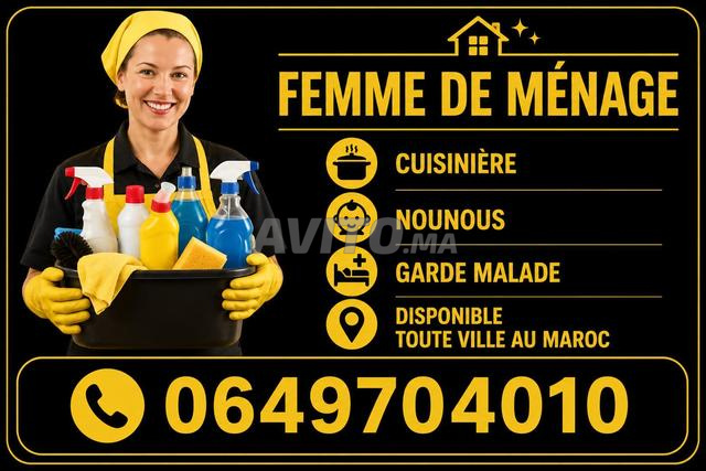 Femme de ménage disponible