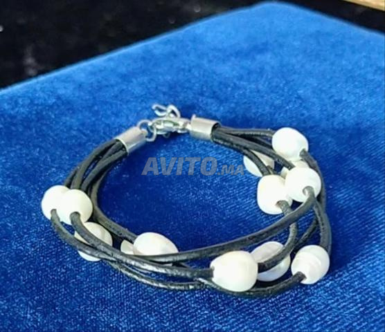 Bracelet en pierres naturelles, grosses perles - 2