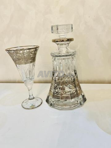 Service en cristal d'Italie, carafe avec 6 verres - 2