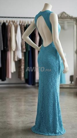 Magnifique Robe Longue Dentelle Turquoise NEUVE - 2
