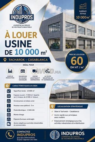 À LOUER USINE DE 10 000 m² TACHAROK CASABLANCA