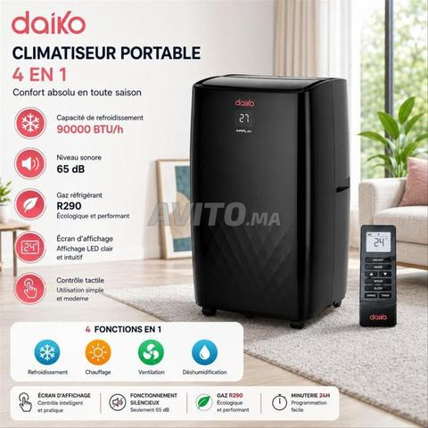 Daiko Climatiseur 12000 BTU/h Mobile Smart 4 en 1