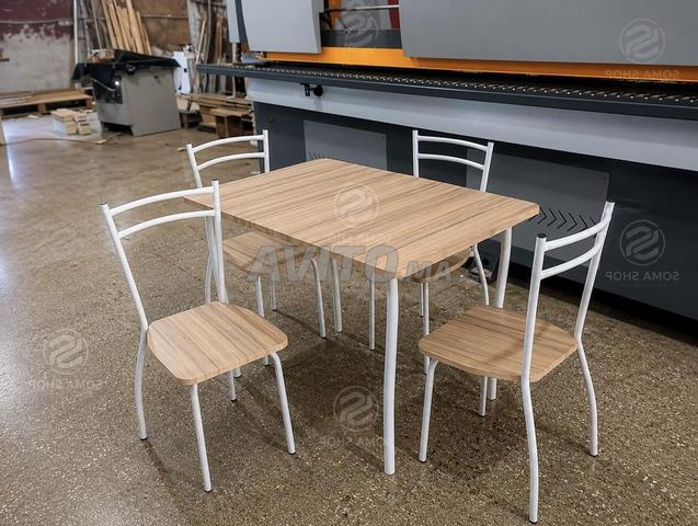 طاولة طعام MDF سمك 18 مم وأرجل معدنية - 2