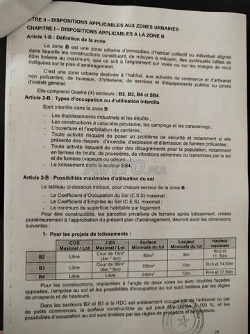 Terrain pour Projet Résidentiel Zone B4 à Aïn Atiq