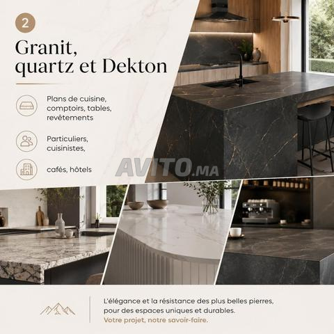 Cuisine quartz granit Dekton sur mesure Agadir
