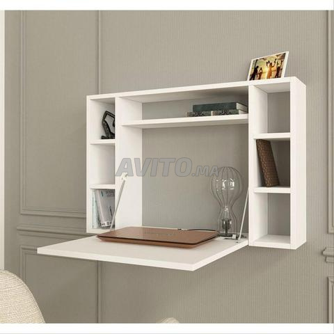 Bureau mural rabattable blanc - 2