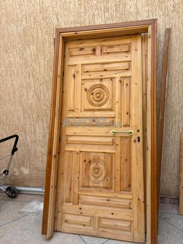2 Portes en bois massif (1m x 2,10m) avec cadre - 2