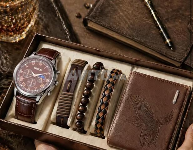 Pack cadeau homme luxe montre portefeuille 3 bracelets WOKAI - 2