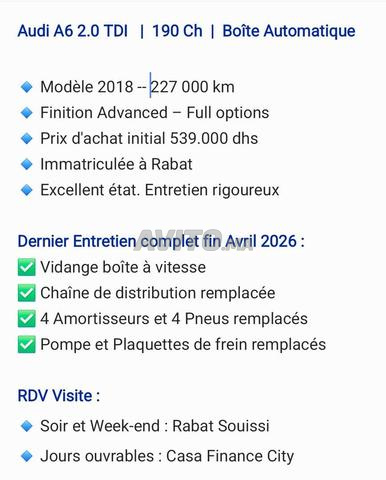 Audi A6 2.0 TDI Rabat - 1ère main - Excellent état