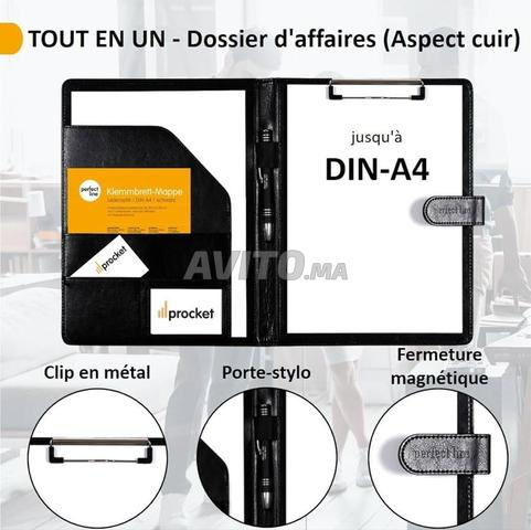Conférencier A4 simili cuir noir - porte-document - 2