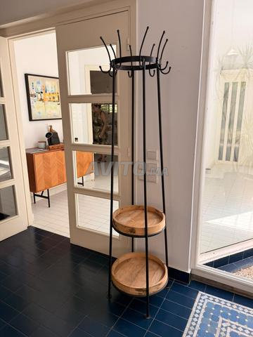 Porte-manteau sur pied Industriel Métal Noir & Bois - 2