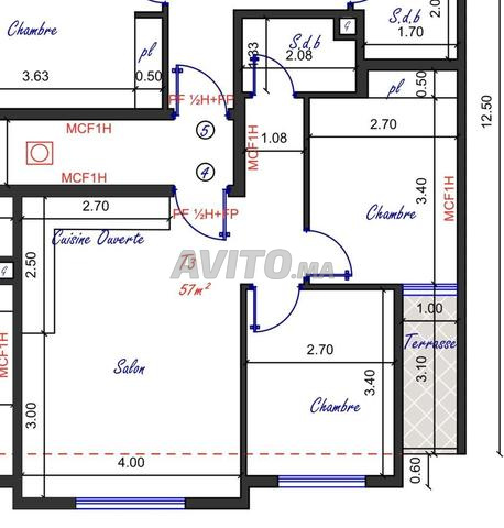 Appartement à vendre 57 m² à Kénitra - 2