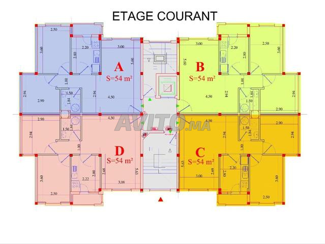 Appartement à vendre 54 m² à Tanger Type C et D - 2
