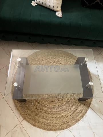 Table basse en verre moderne double plateau - 2