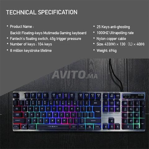 كيبورد ألعاب MARVO KX32S RGB جديد – 240 درهم - 2