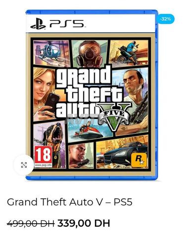 Jeu GTA5 PS5 neuf sous blister
