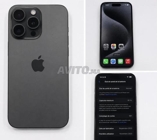 iPhone 15 Pro 256 Go – Titane Noir - Bon état