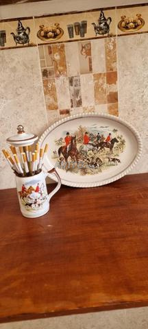 Assiettes élégantes en porcelaine/céramique avec des motifs de chasse ou de faune sauvage - 2