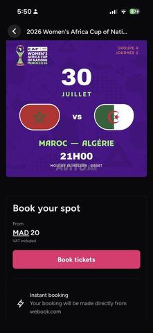 Billets Maroc Algérie
