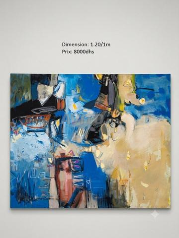 Tableau d'art abstrait peint à la main. - 2
