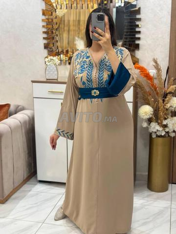 Super caftan Marocain avec tissu crepe roza - 2