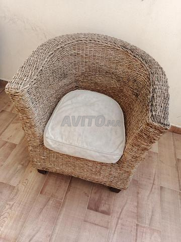 Fauteuil tonneau en jonc de mer tressé - 2
