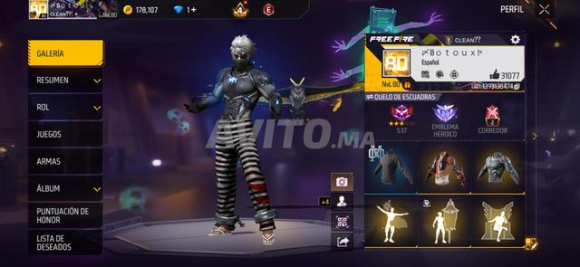 Compte Free Fire lvl 80 à vendre - 2