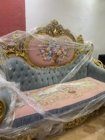 كنبة ملكية روكوكو ذهبي مخمل - بحالة الجديد - طنجة - 2