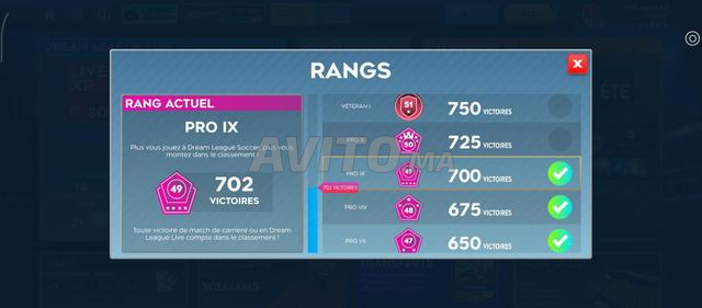 Compte Dream League Soccer à vendre