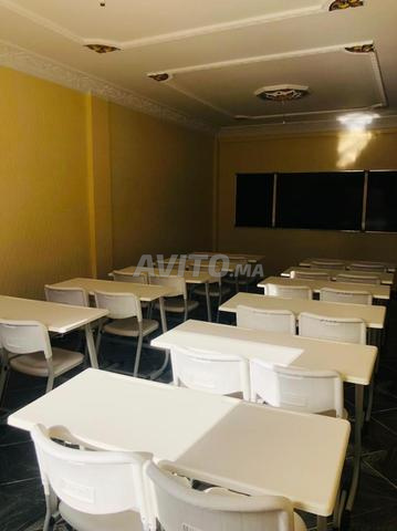 Table scolaire double avec paniers de rangement - 2