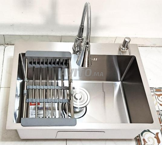 Évier de cuisine inox complet avec robinet