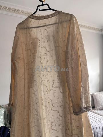 Kimono beldi écru en brocart jacquard maâlam - 2