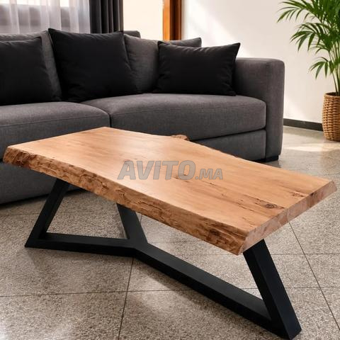 Table basse bois massif style live edge